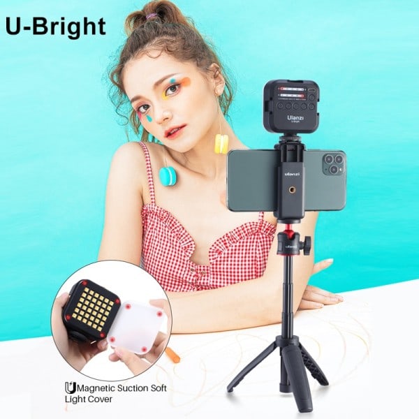 VL81 LED Video Lys Kamera Lys 3200-5600K 850LM 6.5W Med Kald Shoe Mini Vlog Fill Light 3000mAh Panel Lampe