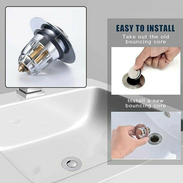 Badrum Handfat Plug Propp Tvättställ Kärna Bounce Up Avlopp Filter Dusch Hänk Filter Plug Kök Badkar Kopp