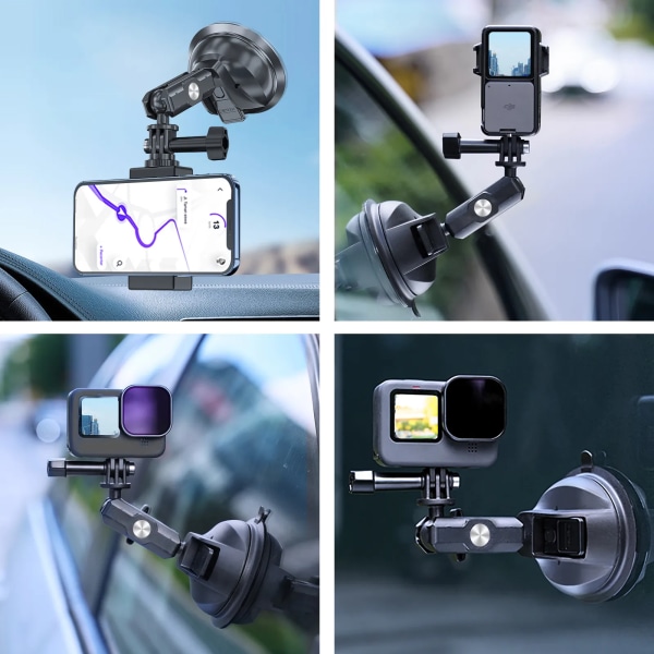 Bil Telefon Action Kamera Holder Sugekop Justerbar Standard Adapter Til GoPro