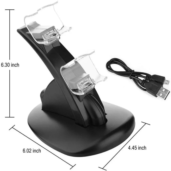 Styrenhet Laddare Dock LED Dual USB PS4 Laddnings Ställ Station Cradle for Sony Playstation 4 PS4