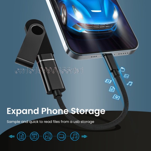8-nastainen USB 3.0 OTG sovitin kaapeli iPhone 13 12 11 Pro Max Xs XR 7 8 plus iPad