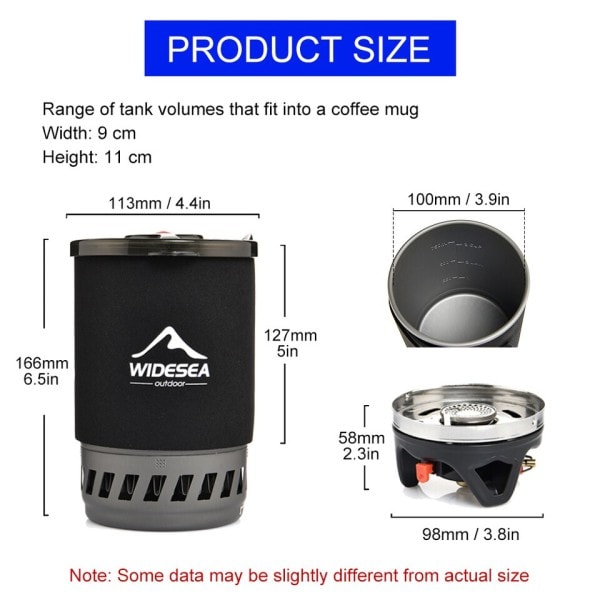 Camping madlavning system med varme veksler udendørs gas komfur brænder