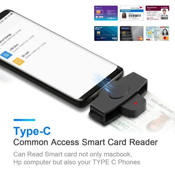 USB 2.0 Smart Card Reader micro SD/TF minne ID Bank EMV elektronisk kontakt adapter