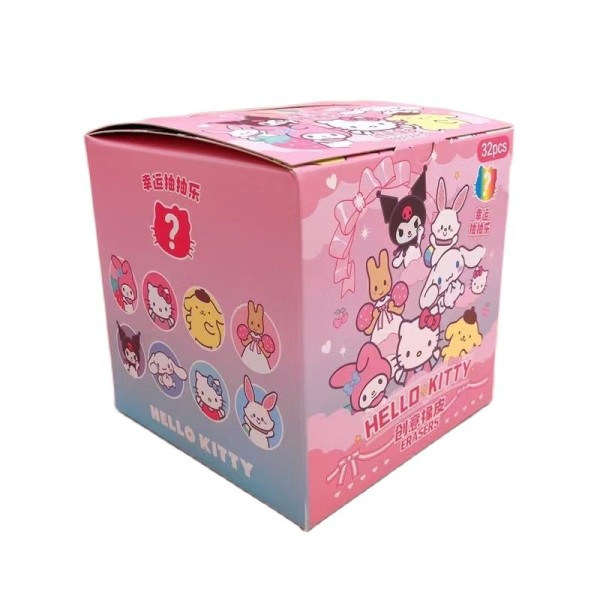32 stykker Set Sanrio Hello Kitty Kuromi Melody Cinnamoroll Diy Kawaii Blyant Viskelæder Action Figur