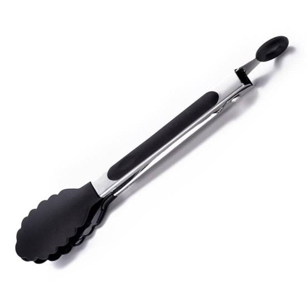 Mad Tang Rustfrit Stål Køkken Tange Silicone Nylon Sklidsikre Madlavning Clip Clamp BBQ Salat Værktøj