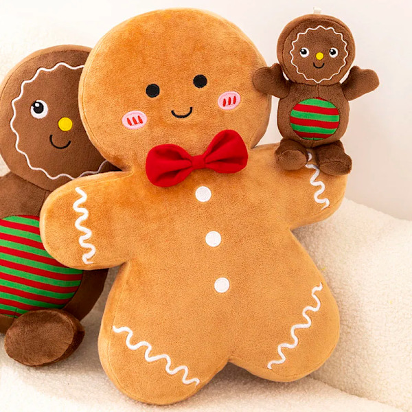 Bedårande pepparkaka bröd plysch leksak fylld kola choklad pepparkakor man kudde jul gran