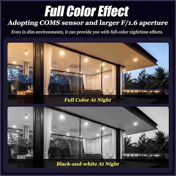 4K Mini Turva Kamera Full Color Night Vision High Definition WiFi näyttö