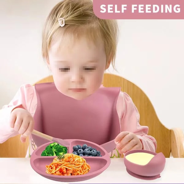 6 kpl vauvan ruoka setti silikoni setti lapsille ruoka harjoitus setti ruokailuvälineet