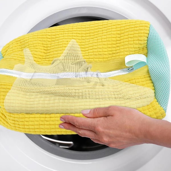 Vaske sko pose bomull vasketøy nett myke fibre enkelt fjerne smuss vask poser antideformasjon sko klær organisator