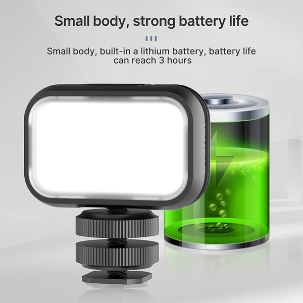 Ultra Mini Rechargeable LED Video Light Justerbar Vlog Light