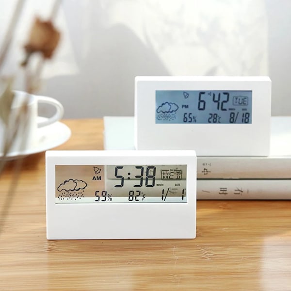 Termo-Hygrometer Ur Creative Weather Display Elektronisk Alarm UR Desktop Bord Dekor