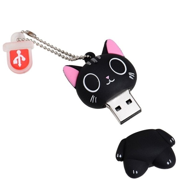 Sød flashdrev  memory stick 128GB sort Tegnefilm Hei kitty  gadget