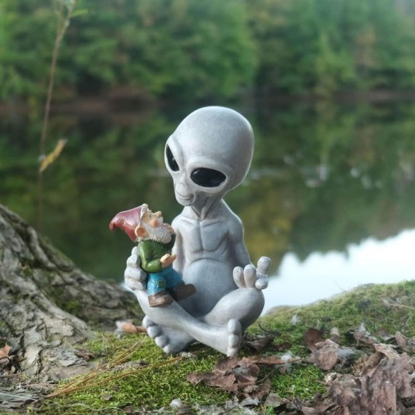 Ainutlaatuinen Alien Gnome Ornamentti hartsi ET koriste figuurit tonttu kääpiö patsas käsityöt