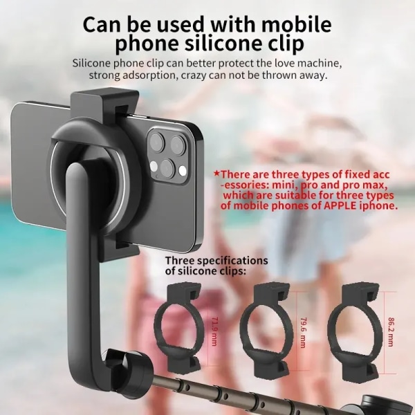 Matkapuhelin Puhelin jalusta Bluetooth Selfie Stick Magnetic Kämmenlaite Kamera Stabilisaattori Työpöytä Integroitu Tiktok Live Triangle Teline