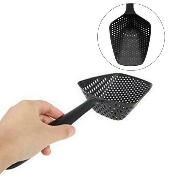 Bærbar Nylon Køkken Suppe Ske Sine Farverig Slev Anti-skoldning Skimmer Fry Mad Mesh Handy Filter Disk