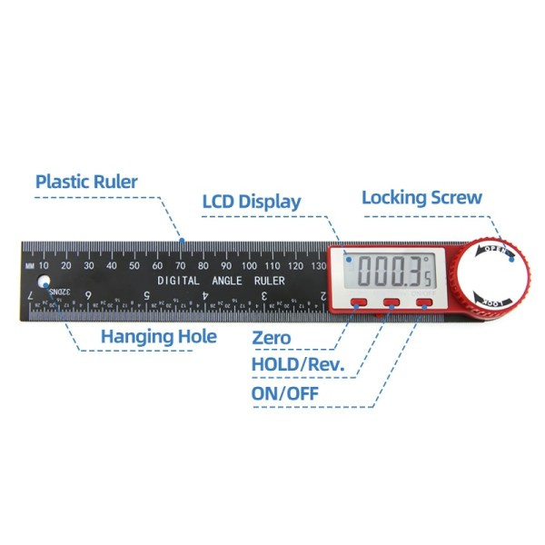 Goniometer Elektronisk Protractor Digital Mätare Vinkel Mätning Verktyg