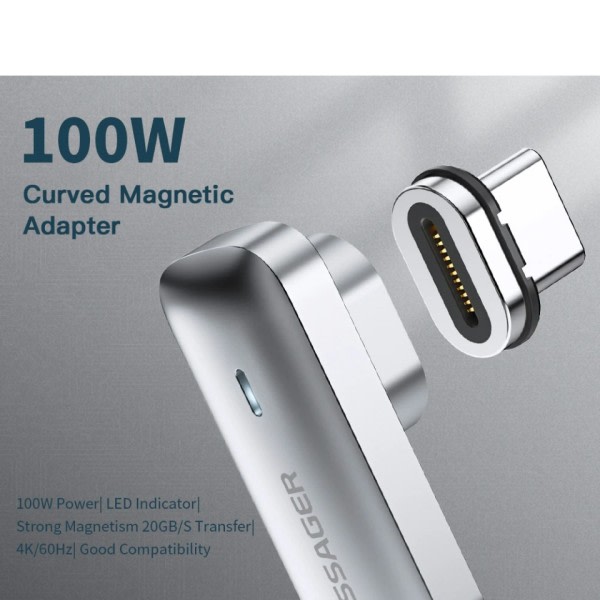 Magnetisk USB C OTG Adapter Rask Lading Type C Magnet kontakt