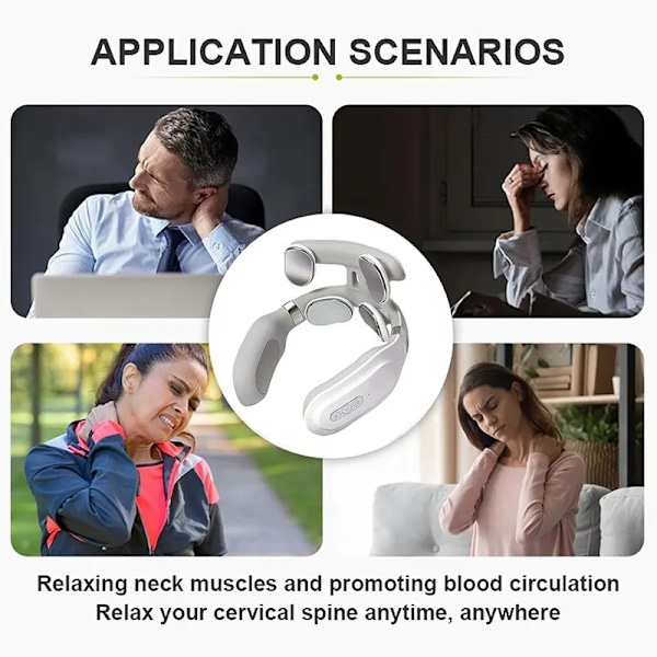 Nacke massage maskin 4 huvud och nacke skydd värme maskiner andning ljus vibration varm kompress cervikal ryggrad maskin