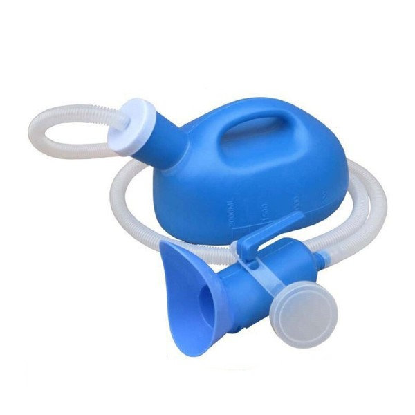 2000 ml blå hvid bærbar tisse urin flaske plastic urinal toilet hjælpemiddel flaske