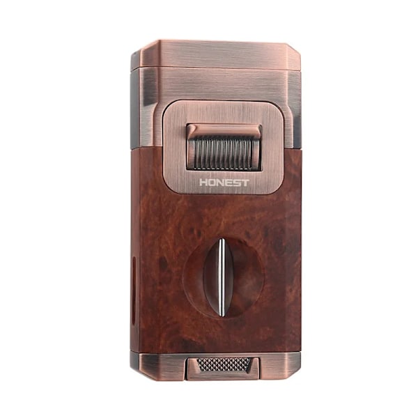 Deluxe cigar lighter med V form kniv cigar holder