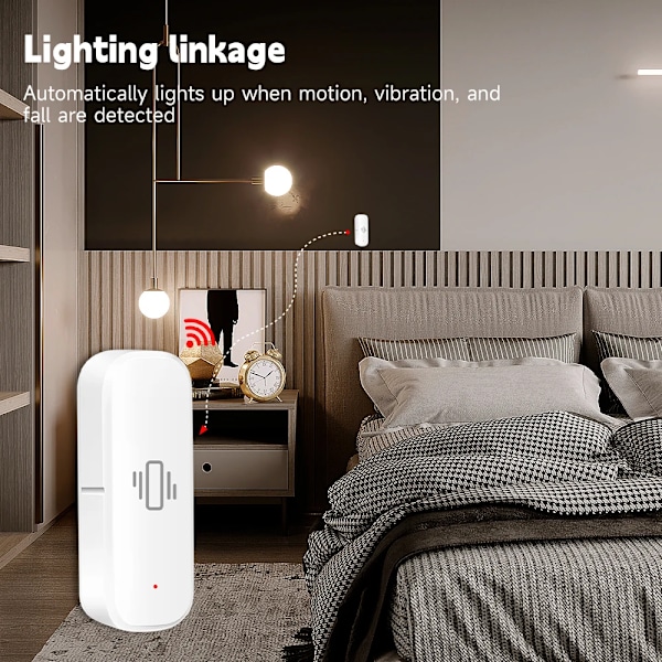 4 delar Smart Vibration Sensor Detektering Smart Life APP Meddelande Realtid Monitor