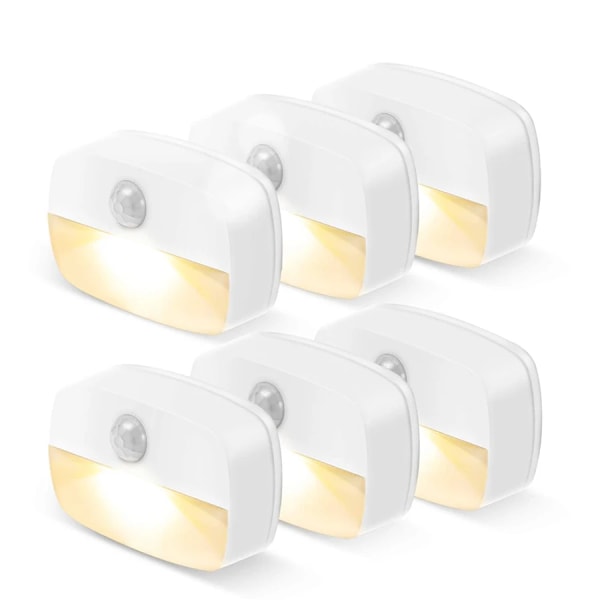 Bevægelse Sensor Lys Indendørs LED Nat Lys Stick on Natlampe Batteri Opereret Lys