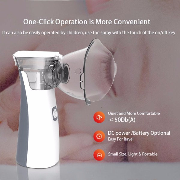 medicinsk bärbar tyst nebulisator mini handhållen inhalator