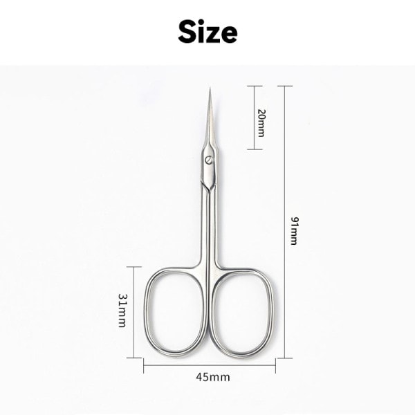 Cuticle Nipper Rustfrit Stål Buet Tip Tynd Klingen Neglebånd Saks Negleklippere
