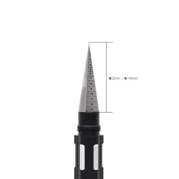 Rostfritt stål Taper Reamer Hål Expanderande Såg Öppnare Svart  Skruvmejsel Bit Diameter 0-14mm