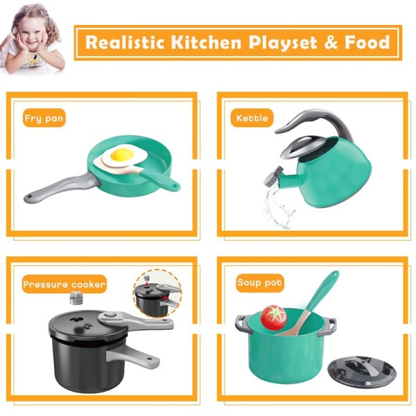 32 kpl lasten keittiön lelu tarvikkeita taapero teeskelu ruoanlaitto leikkisarja leikki katuilla pannuilla astiat ruoanlaittovälineet lelut