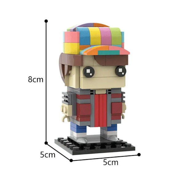 MOC tilbage til Den fremtidige læge Brown martyed Brickheadz Building Blocks set film action figurer