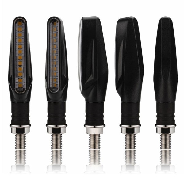 2 STK Motorcykel Lys One-Line Strip 12led Motorcykel Løbende Vand Sving Signal Blinkende Signal Indikator Lys