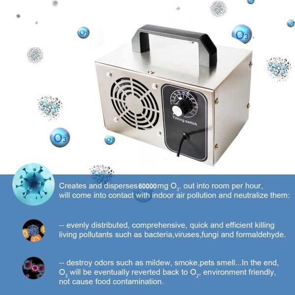 Luft Renare Ozon Generator 220V 60g Luftrenare Ozono Desinfektion Sterilisering