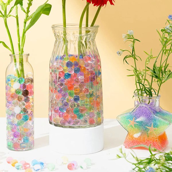 2,000 bitar Väx i vatten pärlor gel magiska bollar transparent pärla för blommor vas bröllop hem dekoration klar kristall jord lera