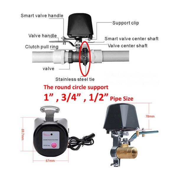Smart Alexa Google ZigBee WiFi Vatten Valve Avstängning Timer Sprinkler Controller