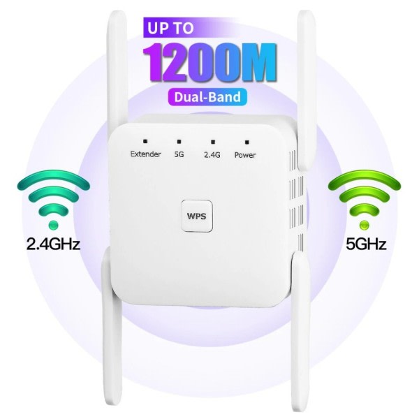 Trådløs WiFi Repeater 2,4G 5GHz Wifi Signal Forsterker Extender Ruter Nettverk Wlan WiFi Repetidor