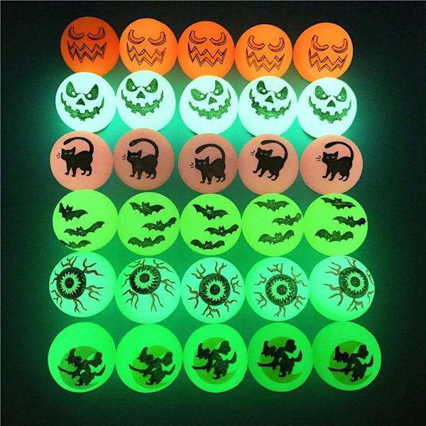 100 bitar Halloween Glow in The The Dark studsande bollar leksak