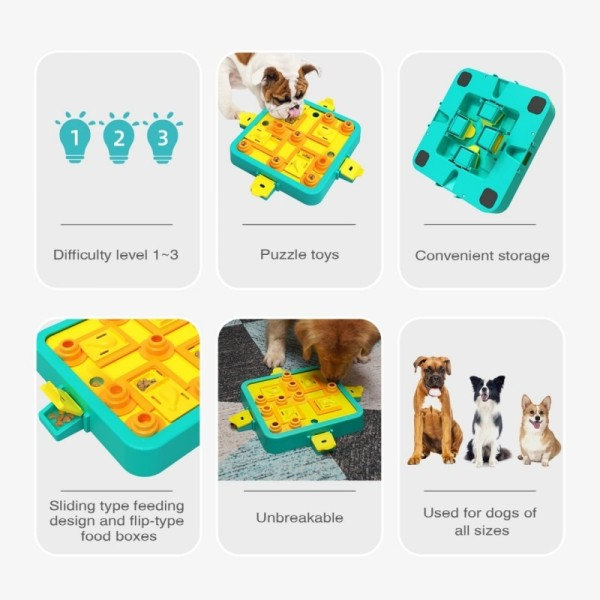 Hund puslespill leke hunder hjerne utdanning mentalt stimulering leker valp godter mat mater dispenser