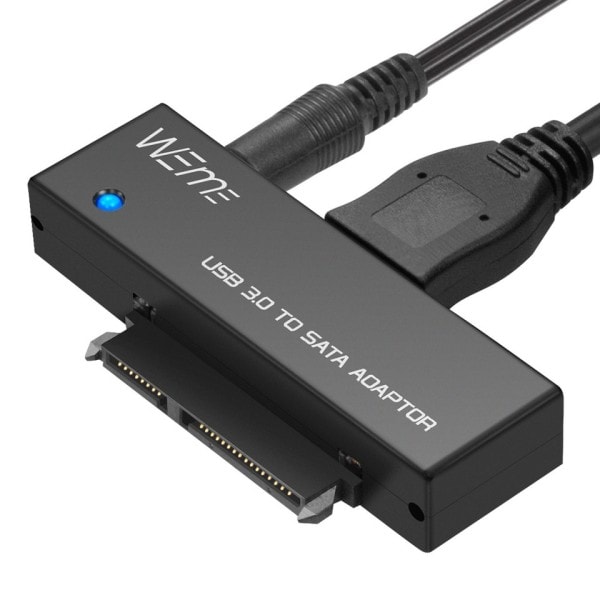 USB Till SATA Hårddisk Adapter för 2.5/3.5 Inch HDD SSD Extern SATA Hårddisk USB 3.0 Kabel med 12V/2A Ström