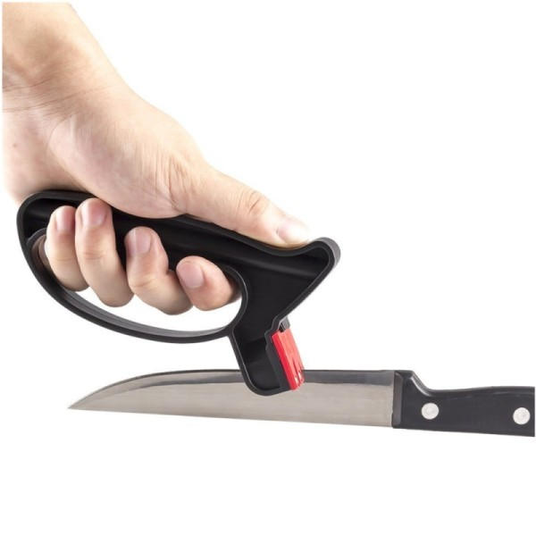 Professionell 2 i 1 Hushålls Kniv Sax Slipare Hårdmetall Ficka Slipning Tungsten Stål Kök Verktyg