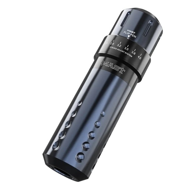 Mast Tatovering Flip Justerbar Seks Stroke Længder Custom Coreless Motor RCA Interface Rotary Machine Pen Tattoo Supplies