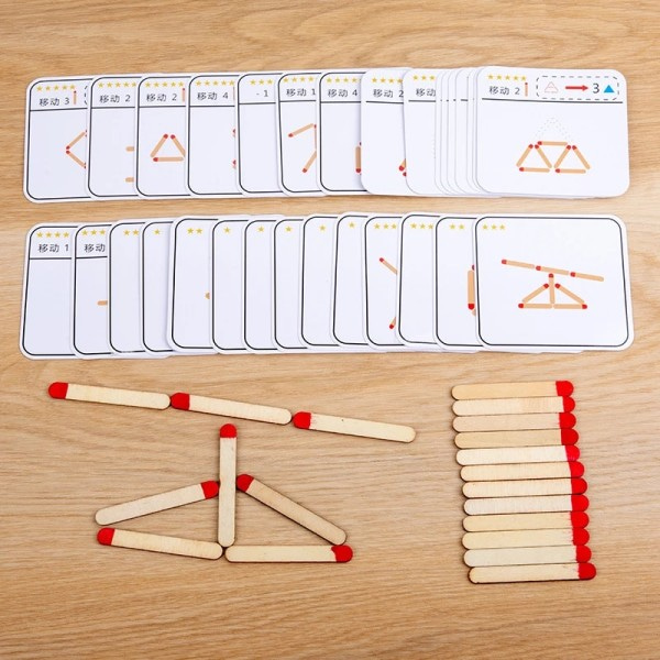 Montessori matcher pussel spel trä leksaker gör-det-själv matte geometri bräda spel