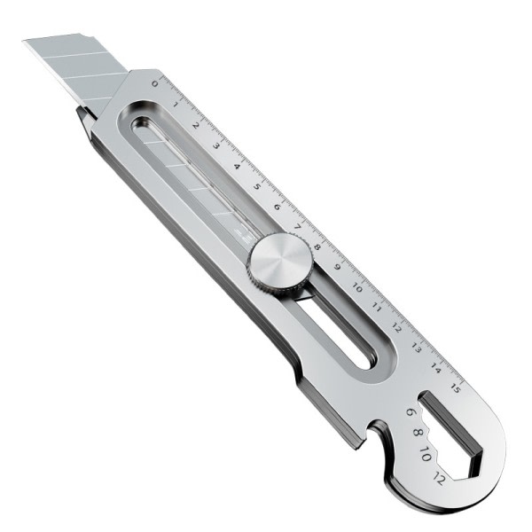 Aluminium Legering 6 i 1 Ficka Utility Kniv Multifunktionell Heavy Duty Låda Cutter