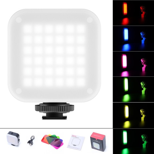 Mini LED Video Kontor Lys 2000mAh 5500K Zoom Lysing Fotografisk Belysning U Lys Vlog Fyll Lys