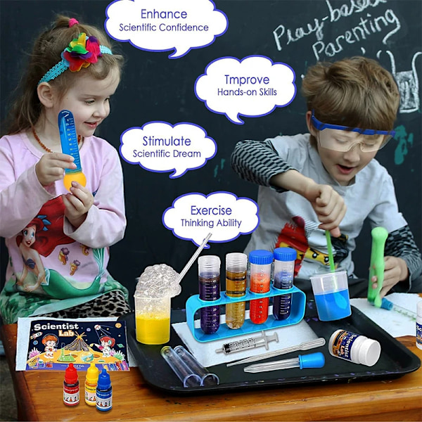 Vetenskap & Kemi Leksaker Kit STEM Lab Experiment Utbildningsspel Het Rea Gör själv Kid Utbildningsleksak