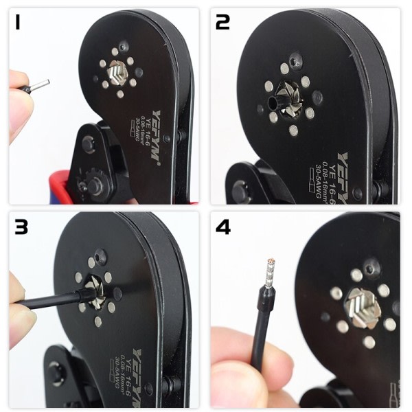 Terminal Konnektorer Hexagon Crimping Tång Large Size Ratchet El Verktyg