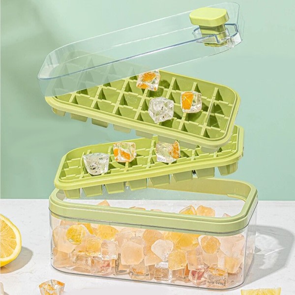 Ice Cube Moulds One Knap Tryk Gather IceMaker Creative Fest Bar Firkant Container Kold Drik Set