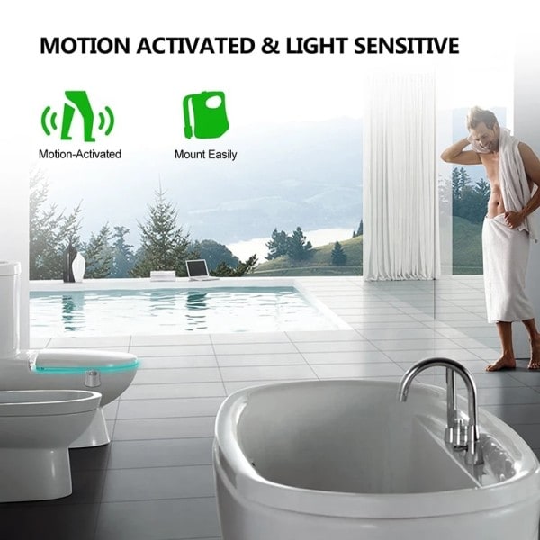 Toilet Nat Lys PIR Bevægelse Sensor Toilet Lys LED Vaskerum Nat Lampe