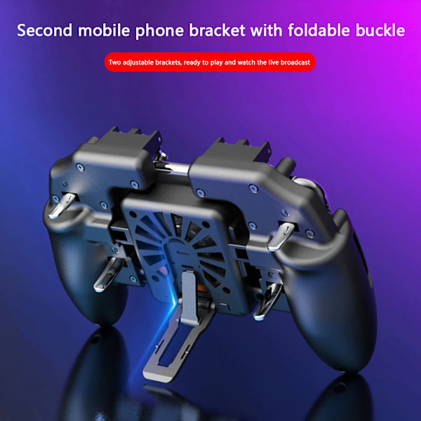Hög kvalitet Mobil Joystick Controller L1R1 Trigger Gamepad Sex 6 Finger Elements Mobil Gamepad Kylning Fläkt