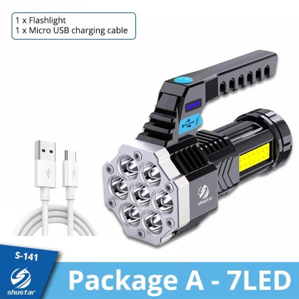 High Power LED Lommelygter Cob Side Light  Letvægts Udendørs Belysning ABS Materiale Lommelygter